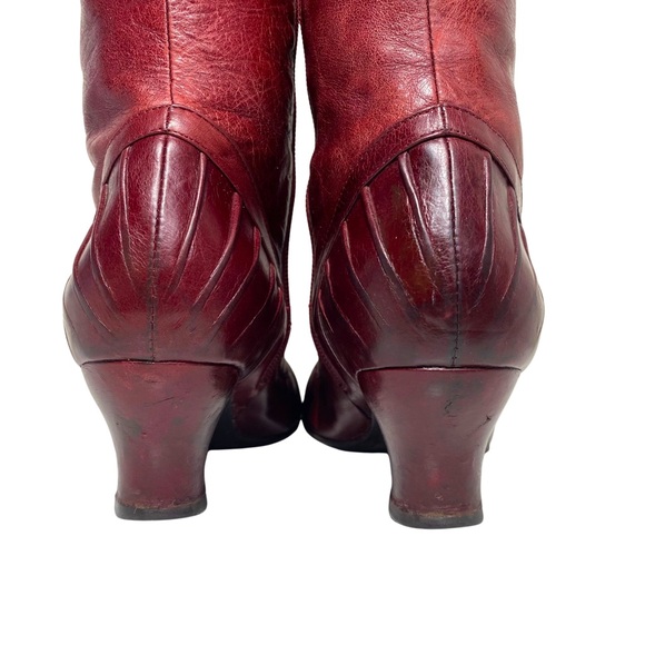 Miz Mooz Burgundy Leather Heeled Boots - Picture 6 of 17